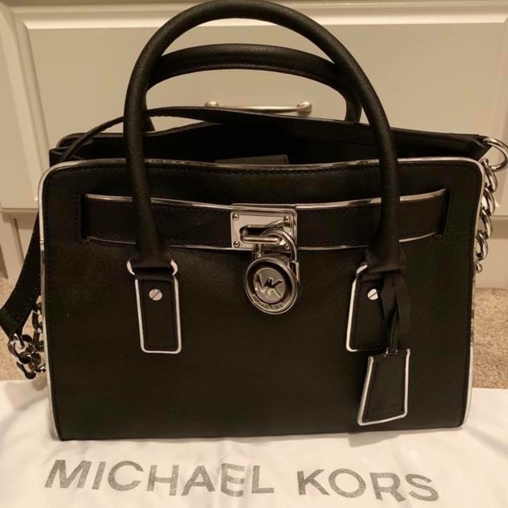 MK black and silver purse